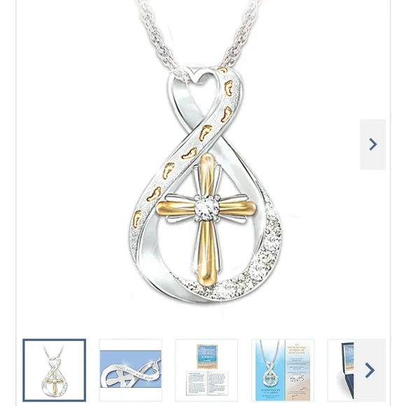 Bradford Exchange Footprints in the Sand Infinity Necklace - Picture 2 of 15